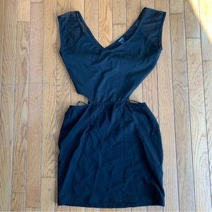 FOREVER21 Bodycon dress womens medium black sheer cutout mini